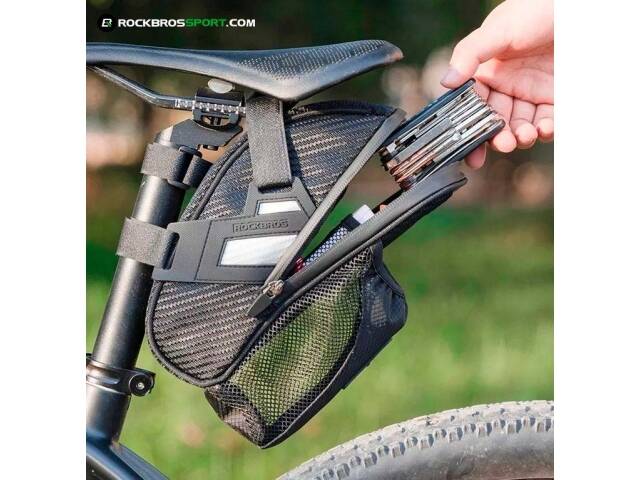 BOLSO ROCKBROS BICICLETA IMPERMEABLE BAJO ASIENTO CON PORTA CARAMAÑOLA